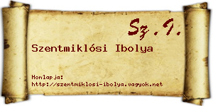 Szentmiklósi Ibolya névjegykártya