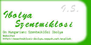 ibolya szentmiklosi business card